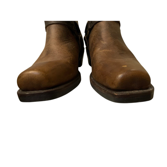 Frye Harness Brown Leather Belted Boots Women’s Size 10M Engineer Campus - Picture 6 of 15